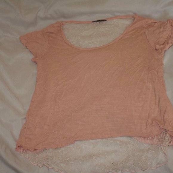 Pink Formal Top with Lace Back - Picture 1 of 3